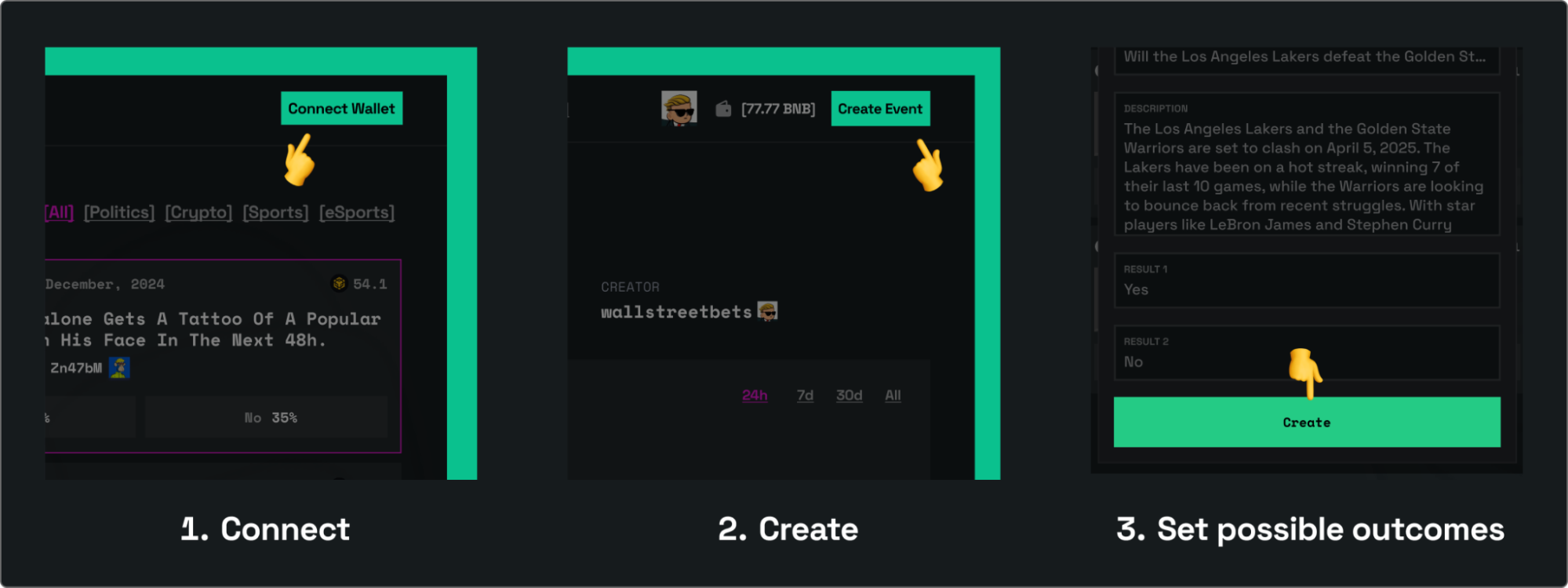 Steps on how to create a preidction market