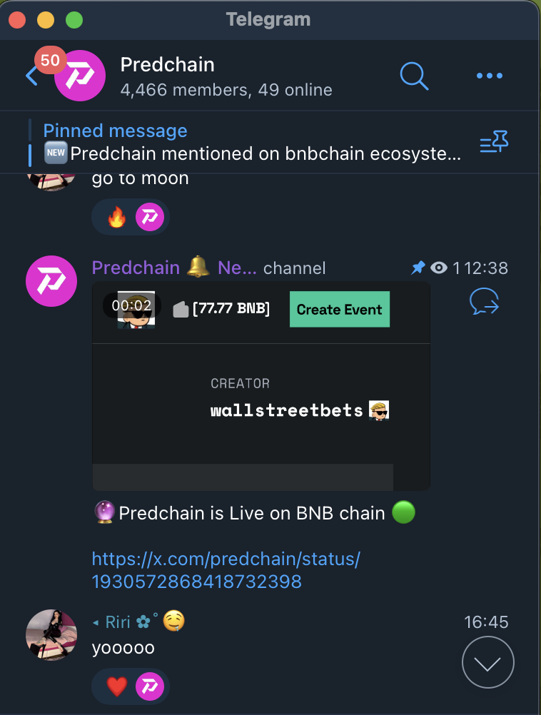 Prechain telegram channel