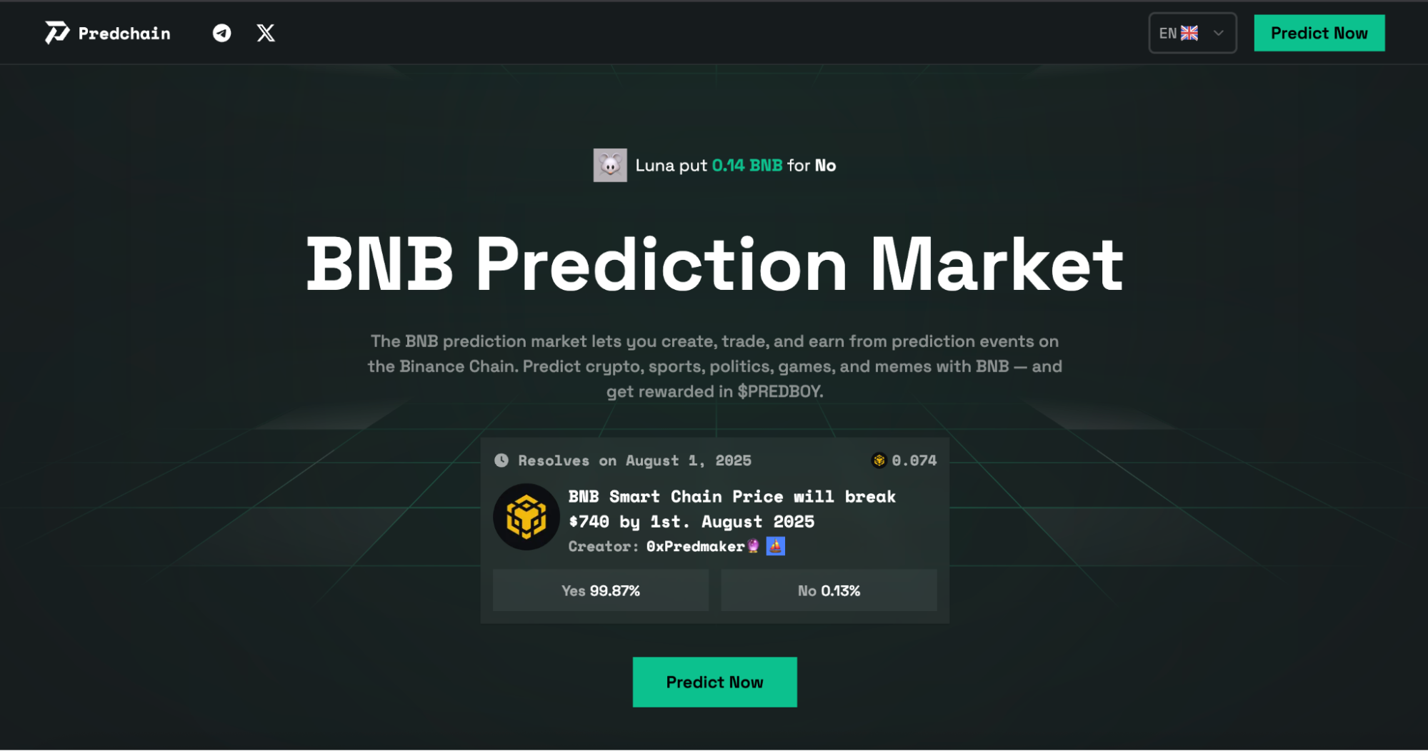 Predchain home page